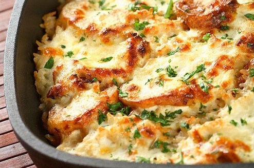 Картофель с шампиньонами в сметане