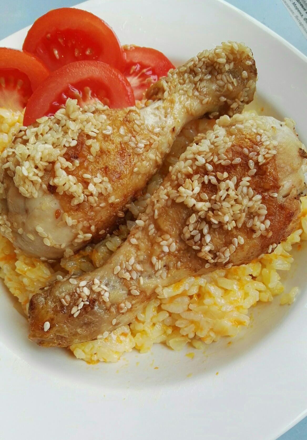 Куриные ножки с кунжутом по-восточному