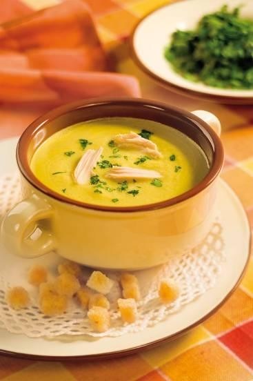 Овощной суп-пюре на курином бульоне