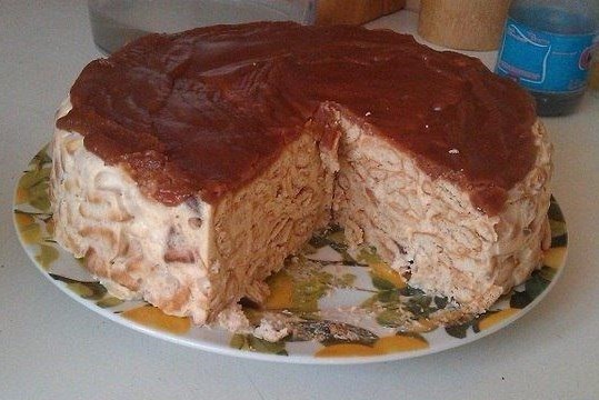 Сметанный десерт с солеными крекерами