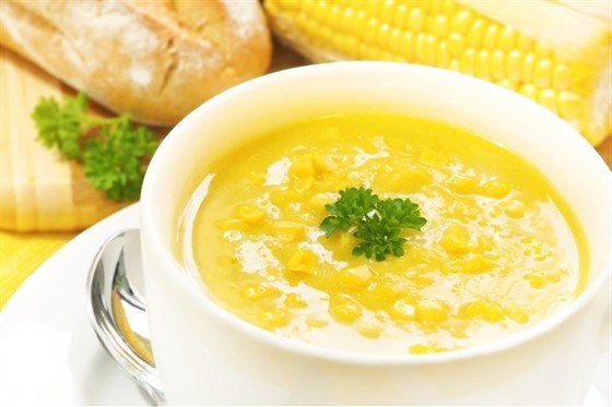 Кукурузный суп с креветками