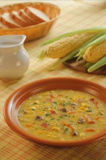 Суп с кукурузой и беконом