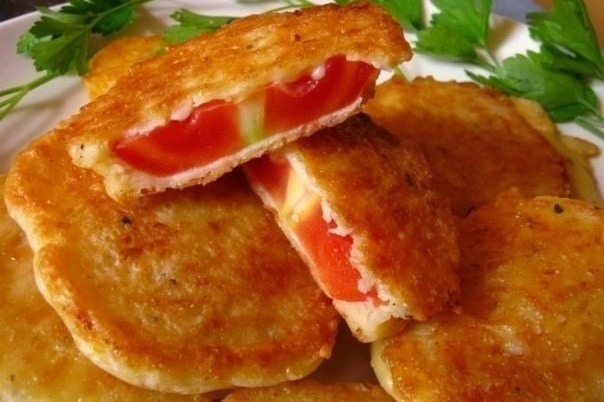 Жареные помидоры в сырном кляре
