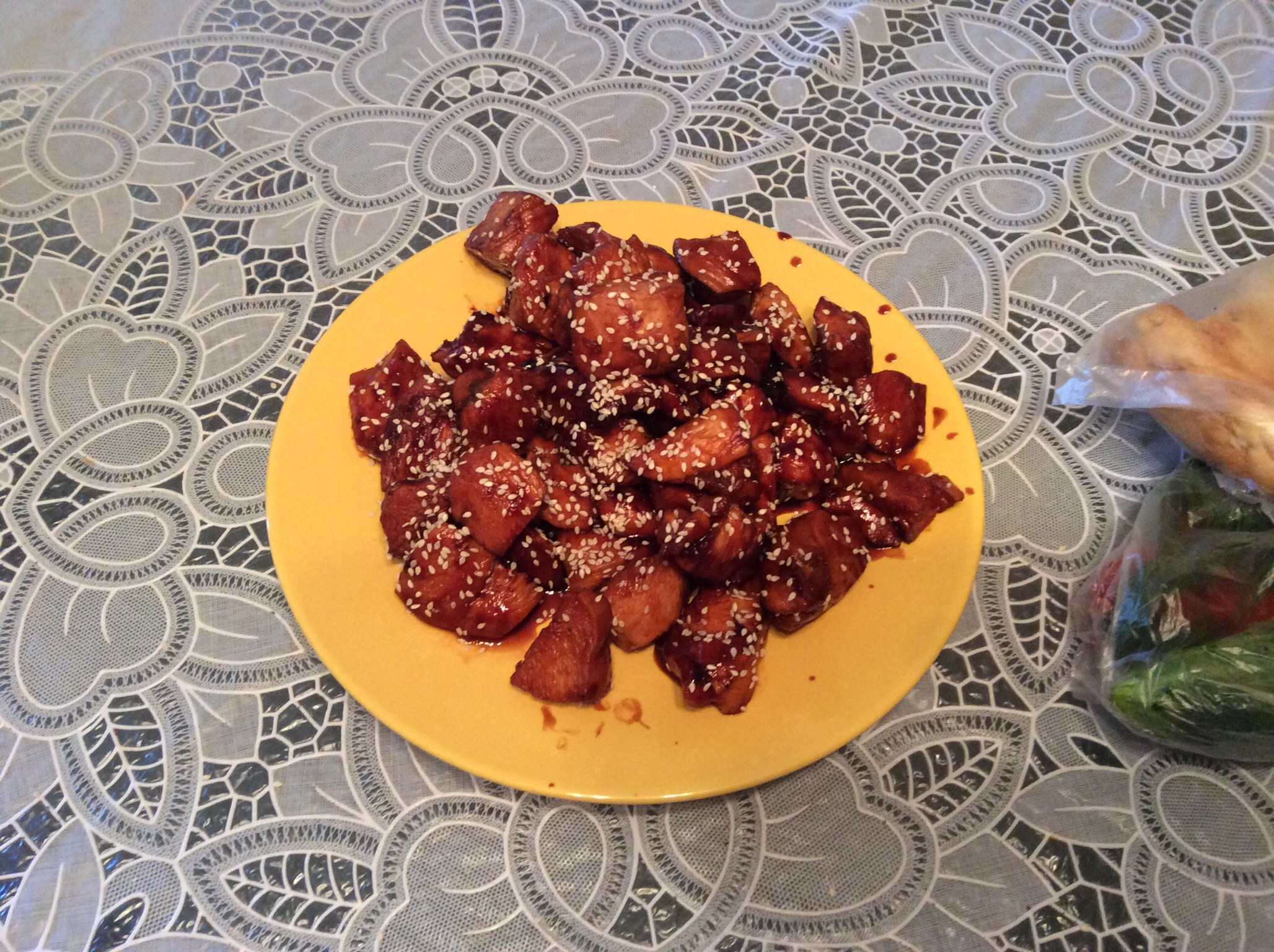 Курица терияки с кунжутом