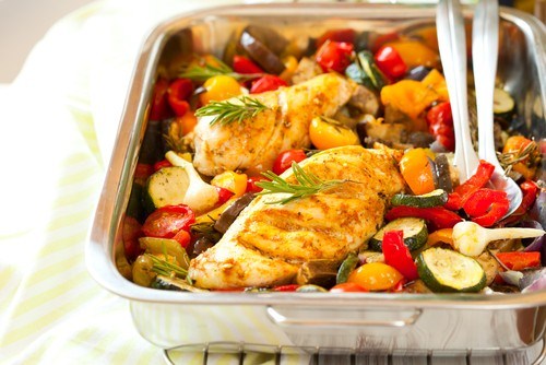 Куриное рагу с репой, морковью, луком и помидорами