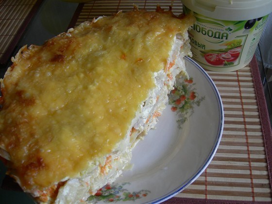 Куриное филе под шубой с картофелем