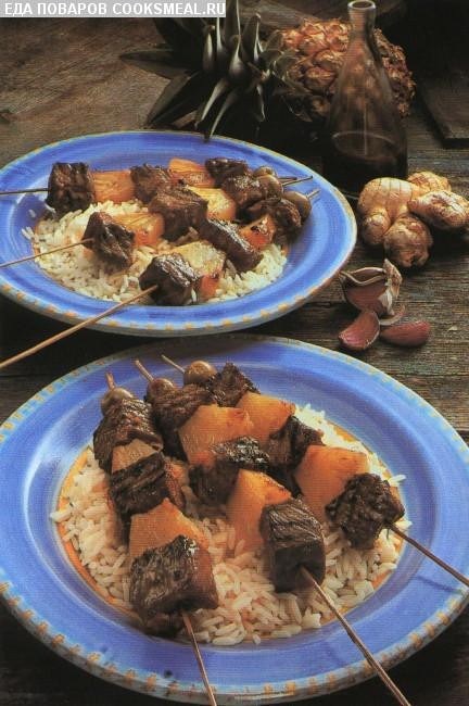 Мясо на вертеле по-меланезийски