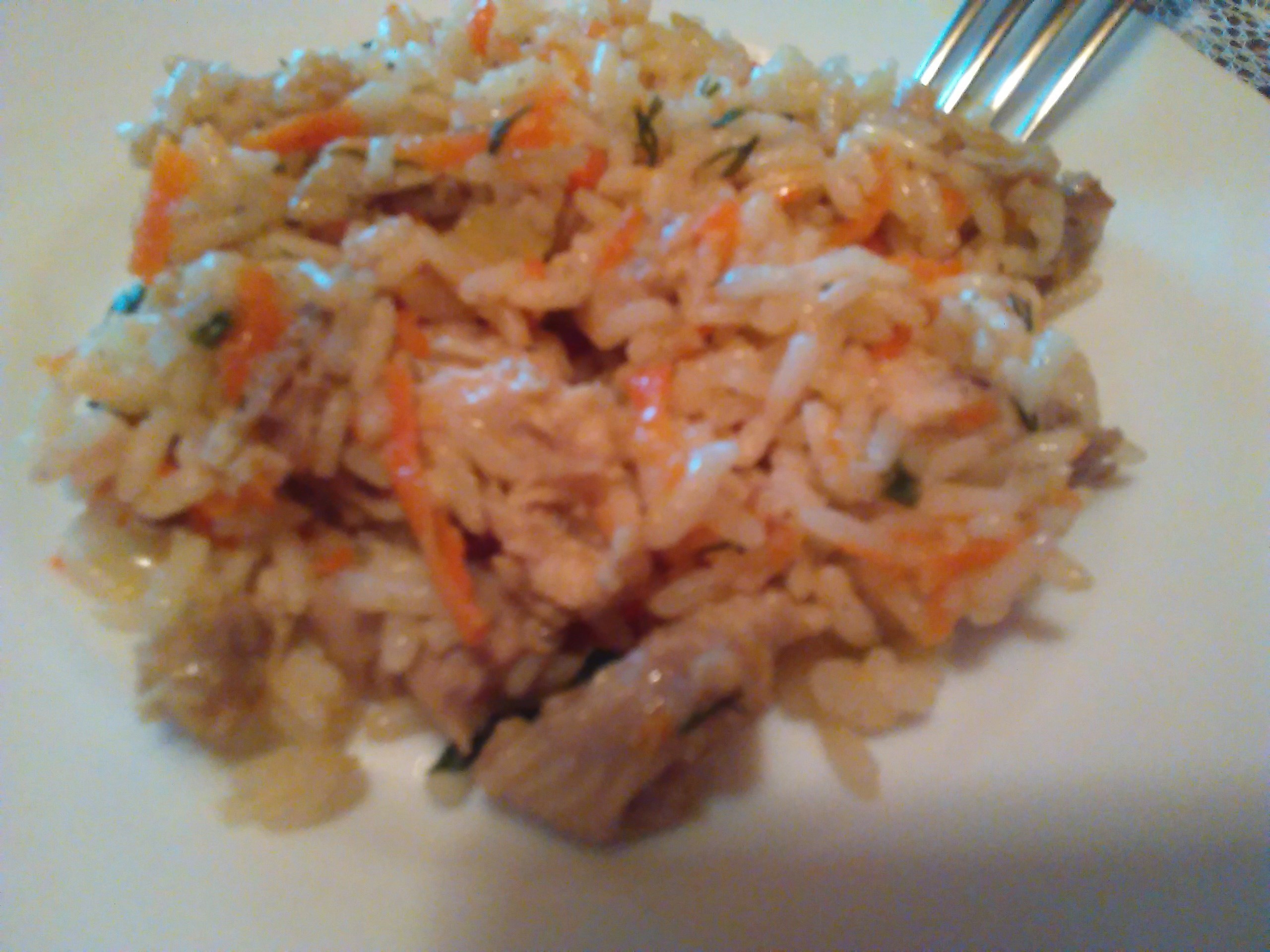 Плов с курицей на курином бульоне