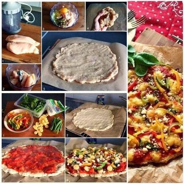 Куриное филе под овощами и сыром «Спортивная пицца»