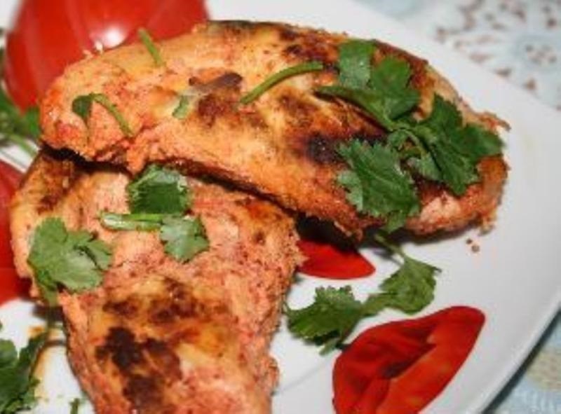 Курица с тандури масала и йогуртовой заправкой