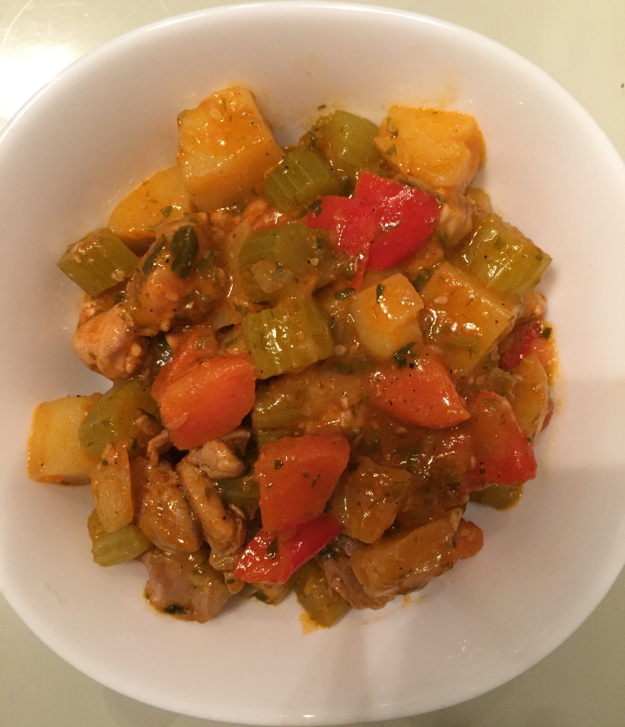 Рагу с курицей и овощами