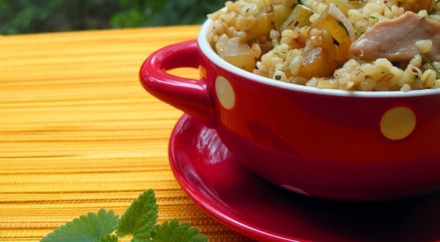Булгур с курицей и овощами