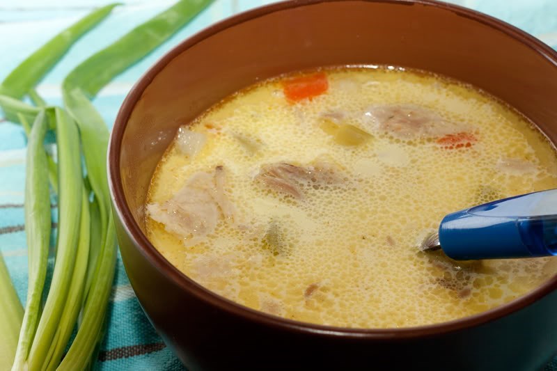 Зимний куриный суп со сливками и карри
