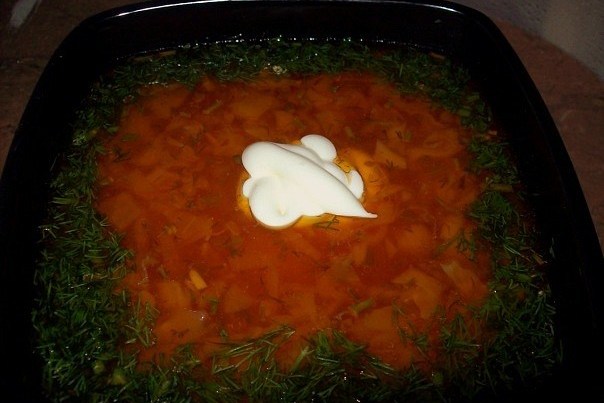 Борщ по-полтавски с гусем