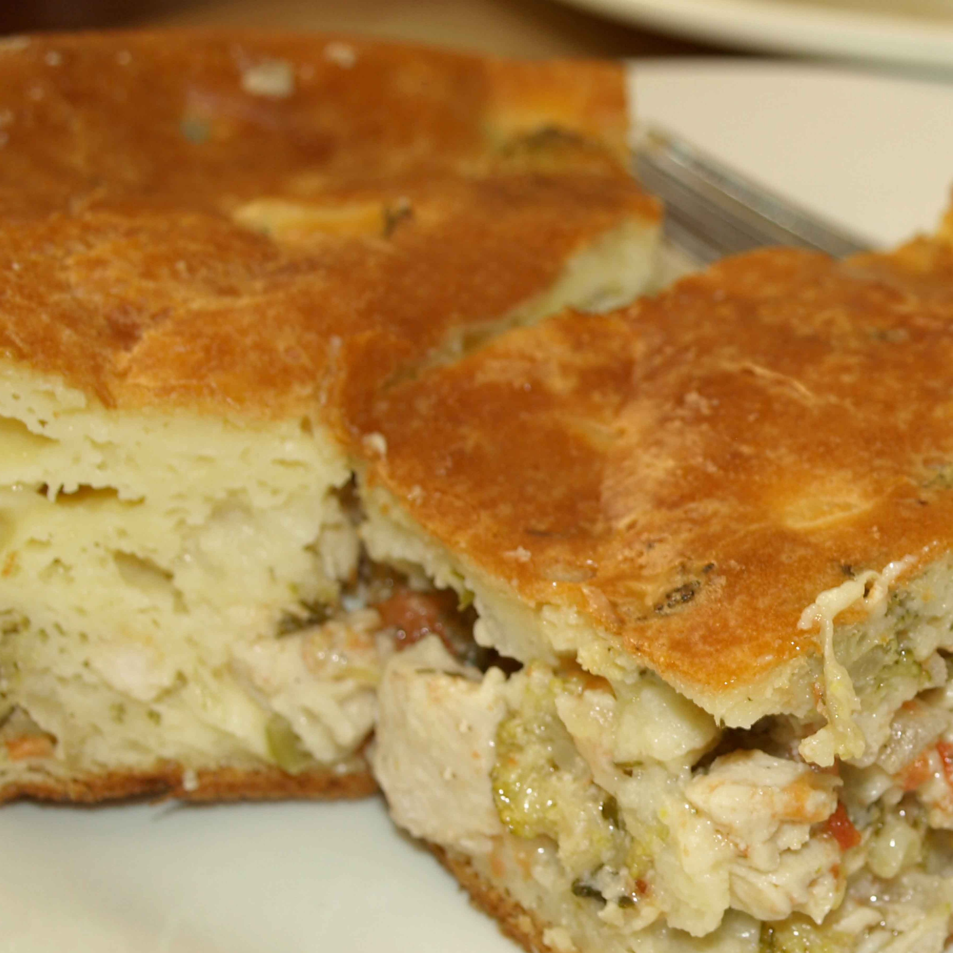 заливной пирог с курицей и грибами рецепт с фото смотреть